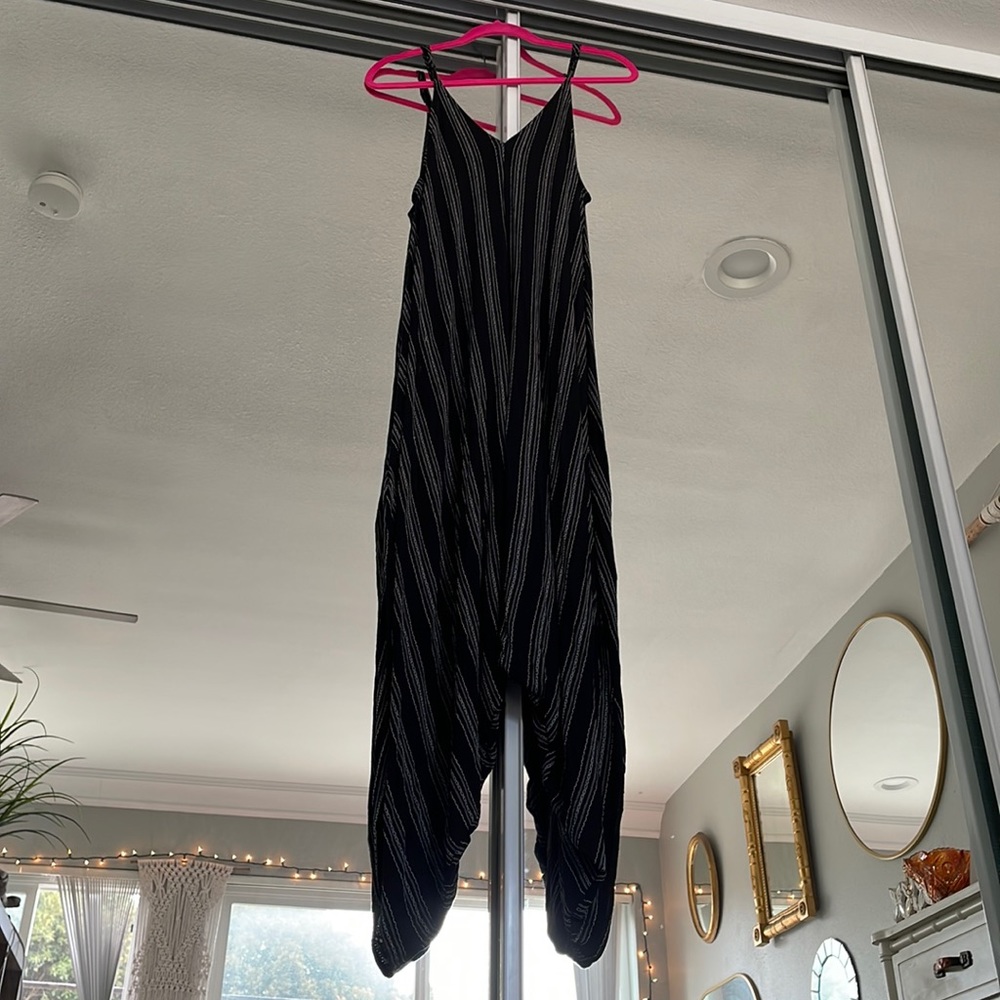 Daughters of Culture jumpsuit black & white striped one size fits all